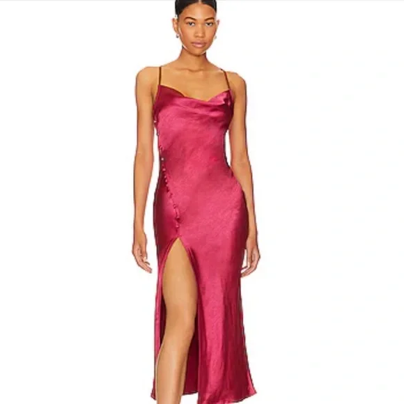 strapless open back dress Mini Satin Red Slip Dress